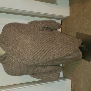 Wide Sleeve Sweater Brown Knit. Oversized. Casual Comfort. Small